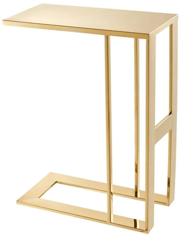 Casa Padrino Luxus Designer Edelstahl Beistelltisch Gold 45 x 23 x H. 60 cm - Designermöbel Highlight