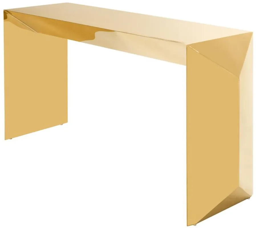 Casa Padrino Luxus Designer Konsole / Konsolentisch Gold 155 x 45 x H. 76 cm - Designermöbel Günstig