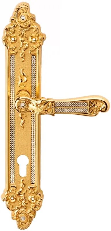 Online Kaufen Casa Padrino Luxus Barock Türklinken Set mit Swarovski Kristallglas Gold 14,5 x H. 32,5 cm - Barockmöbel
