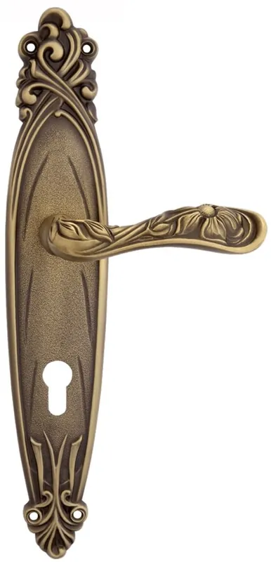 Casa Padrino Barock Türklinken Set Messing Patiniert 14 x H. 33,5 cm - Türgriffe im Barockstil Sale