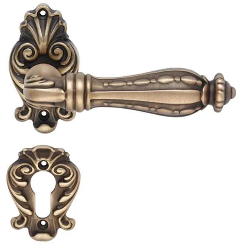 Casa Padrino Barock Türklinken Set Messing Patiniert 14,8 x H. 8,2 cm - Barockstil Möbel Angebot