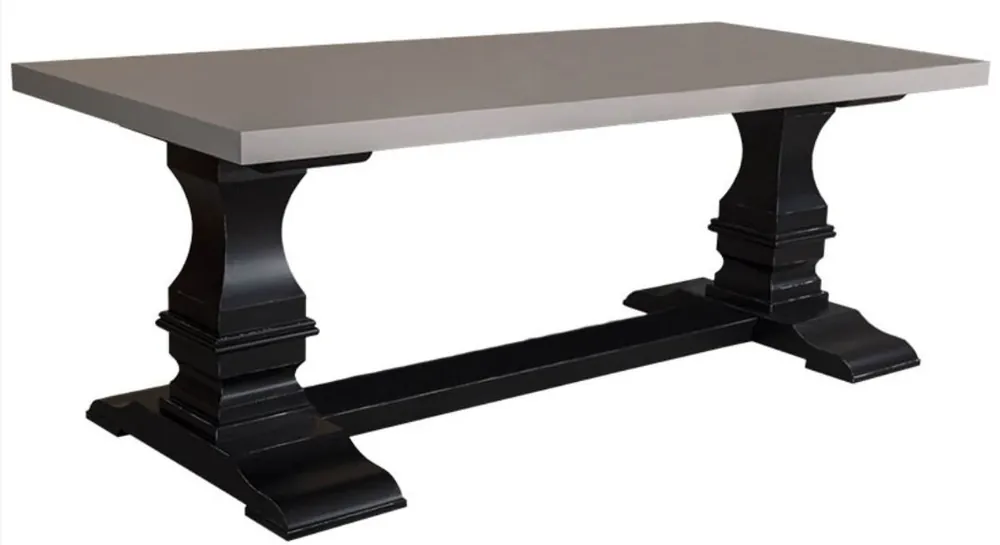 Casa Padrino Landhausstil Küchentisch Grau / Antik Schwarz 210 x 90 x H. 78 cm - Esstisch im Landhausstil Günstig