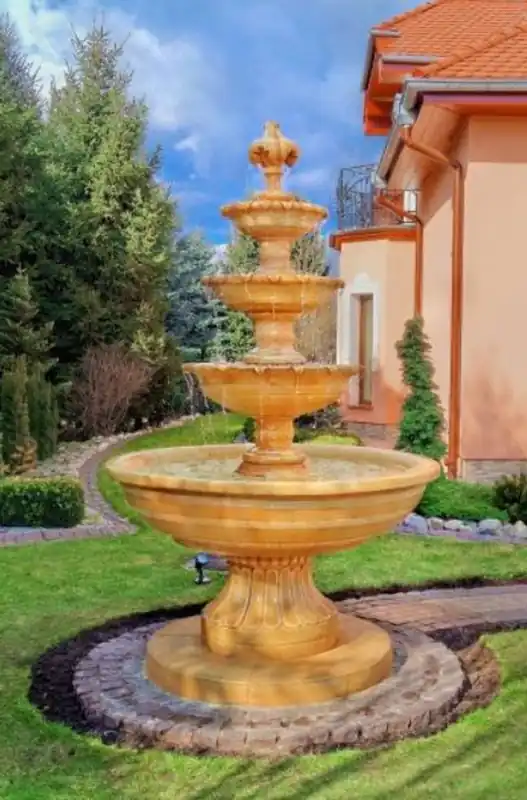Casa Padrino Barock Springbrunnen Ø 160 x H. 250 cm - Verschiedene Farben - 4-Stufiger Gartenbrunnen im Barockstil Preiswert