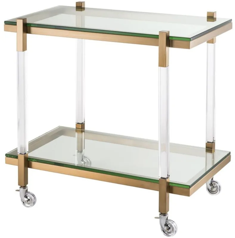 Wochenendangebot Casa Padrino Luxus Trolley / Servierwagen Messing 80 x 48 x H. 77,5 cm - Hotel Restaurant Gastronomie Accessoires