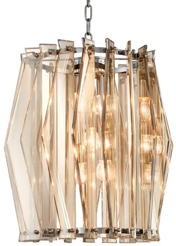 Letzte Chance Casa Padrino Luxus Kronleuchter mit gold getöntem Glas Ø 44 x H. 50 cm - Wohnzimmermöbel