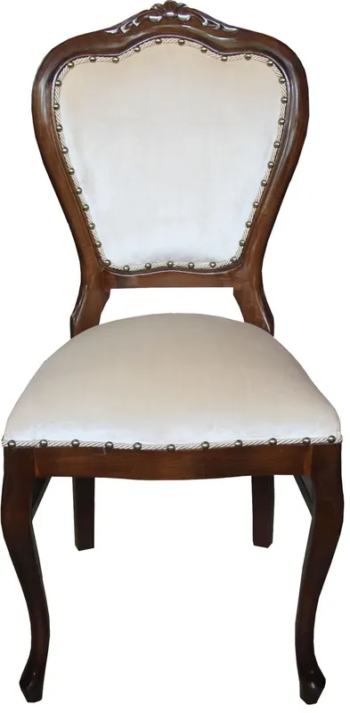 Casa Padrino Barock Luxus Esszimmer Stuhl Braun / Creme Samtstoff - Barock Möbel Sofort Bestellen
