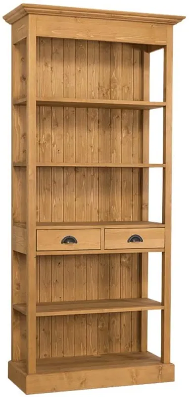 Neu Casa Padrino Landhausstil Regalschrank Naturfarben 90 x 39 x H. 197 cm - Landhausstil Schrank mit 2 Schubladen