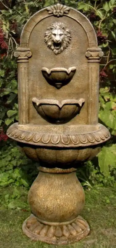 Casa Padrino Barock Wandbrunnen Löwe 45 x H. 103 cm - Kunststein Gartenbrunnen im Barockstil Nur Für Kurze Zeit
