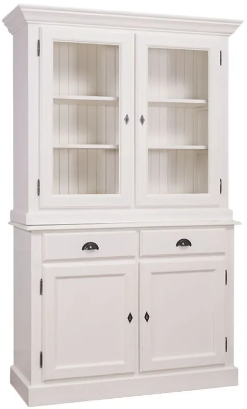 Casa Padrino Landhausstil Küchenschrank Weiß 128 x 45 x H. 200 cm - Landhausstil Küchenmöbel Ausverkauf