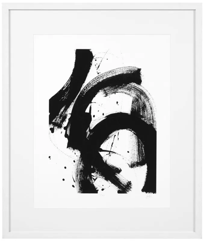 Casa Padrino Luxus Bild Design I Schwarz / Weiß 85 x H. 100 cm - Kunstdruck mit Holzrahmen Neu Im Sortiment