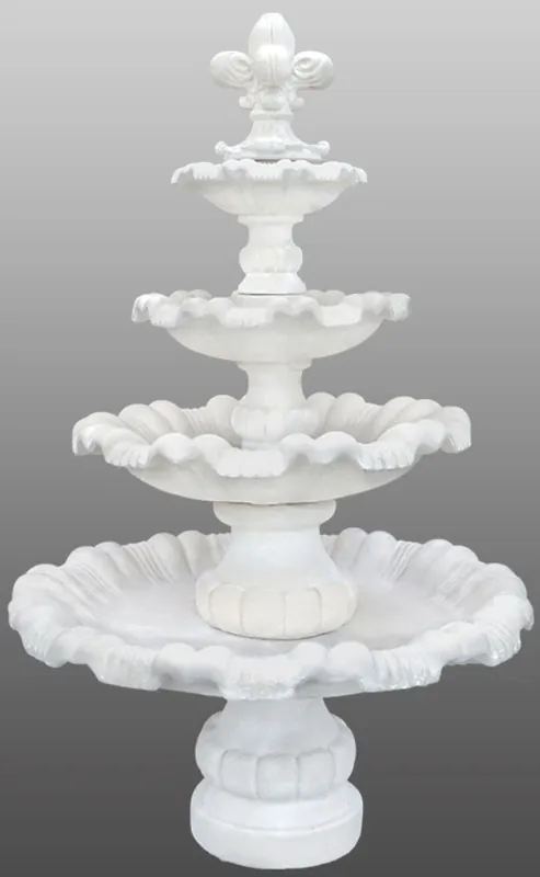 Casa Padrino Barock Gartenbrunnen mit kleiner Lilie Ø 130 x H. 200 cm - Prunkvoller Springbrunnen im Barockstil Günstig