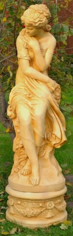 Casa Padrino Jugendstil Skulptur / Statue Ø 45 x H. 160 cm - Gartendeko Figur mit Sockel Wochenendangebot