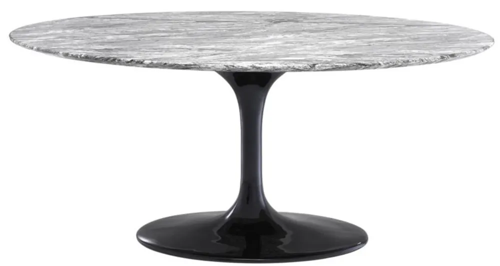 Sonderaktion Casa Padrino Luxus Esstisch Grau / Schwarz 170 x 110 x H. 75 cm - Esszimmertisch mit Kunstmarmor Tischplatte