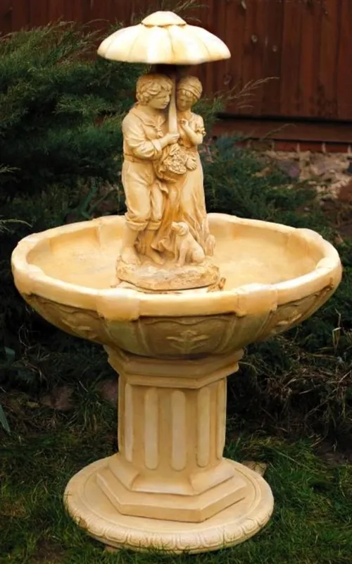 Casa Padrino Jugendstil Gartenbrunnen / Springbrunnen Ø 95 x H. 137 cm - Barock & Jugendstil Gartendeko Brunnen Direktkauf