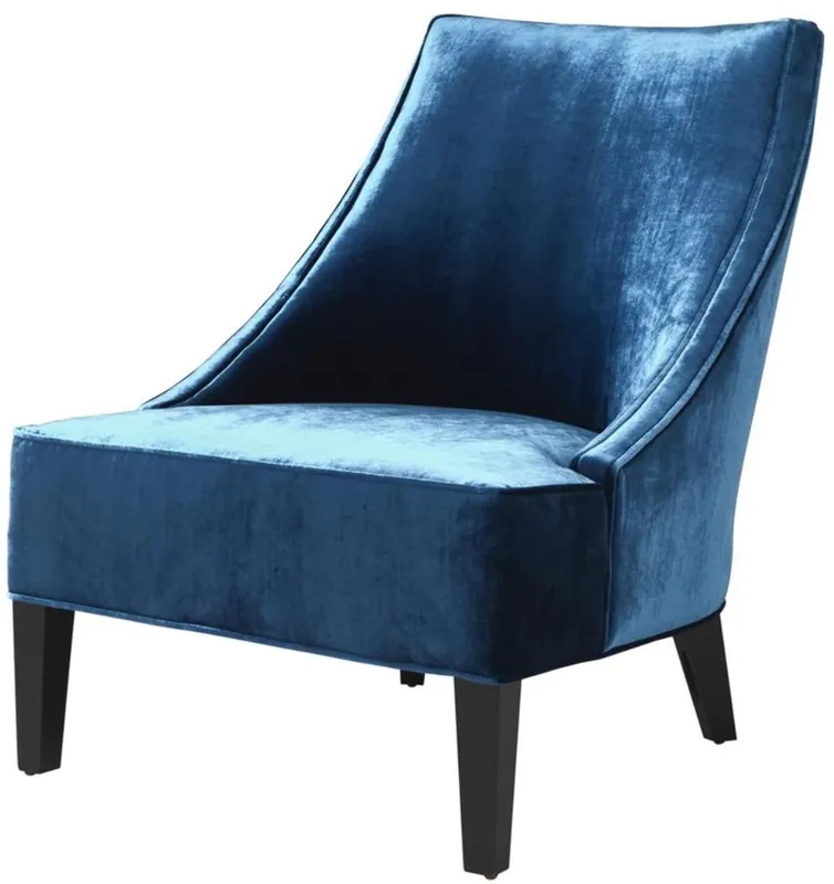 Casa Padrino Luxus Sessel Ägäisches Blau / Schwarz 70 x 88 x H. 85 cm - Hotel Möbel Markenware