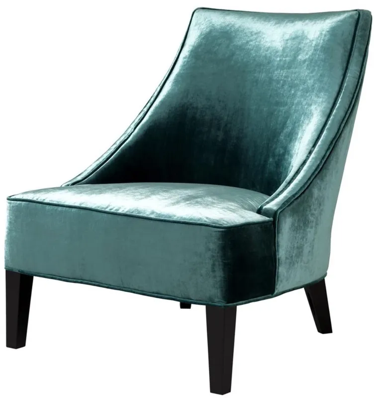 Schneller Versand Casa Padrino Luxus Sessel Ägäisches Grün / Schwarz 70 x 88 x H. 85 cm - Hotel Möbel