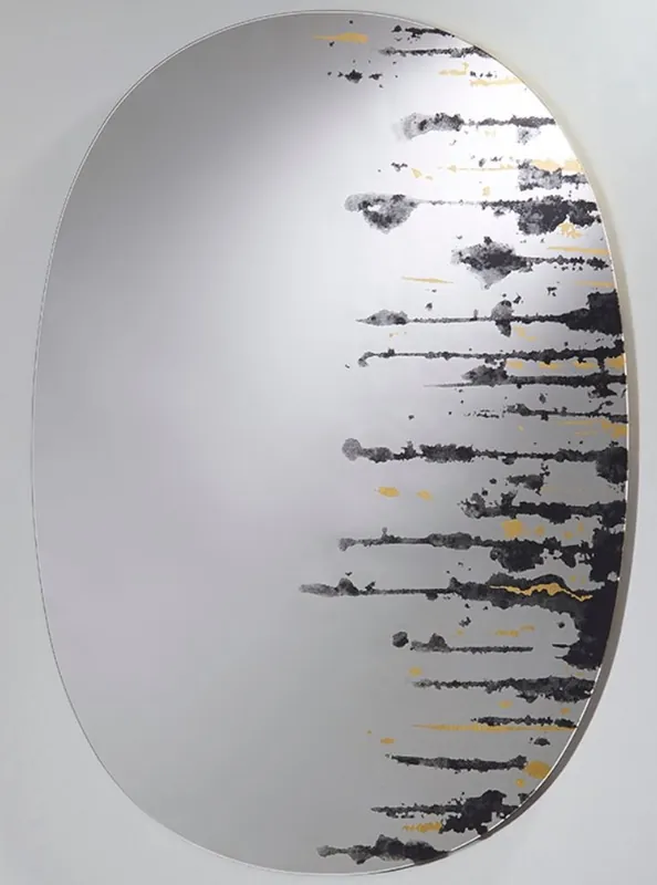 Direkt Vom Hersteller Casa Padrino Designer Wandspiegel Schwarz / Gold 76 x H. 110 cm - Luxus Wohnzimmer Spiegel