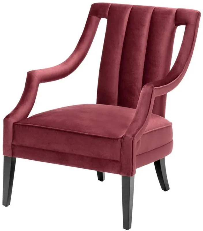 Casa Padrino Luxus Sessel Bordeauxrot / Schwarz 70 x 80 x H. 95 cm - Luxus Qualität Wochenendangebot