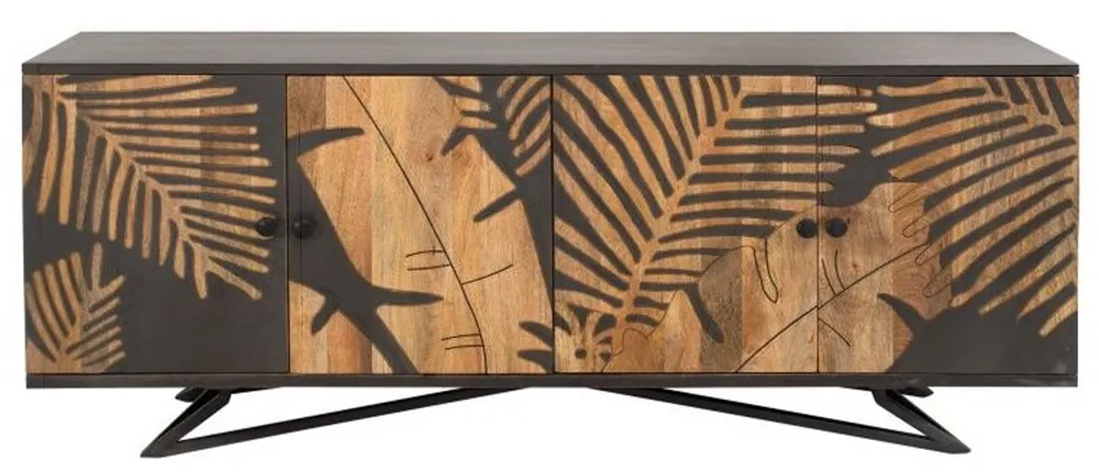 Neue Kollektion Casa Padrino Designer Kommode Sideboard 175 x 45 x H.75cm Fernsehschrank - Handgefertigt aus massivem Mangoholz!