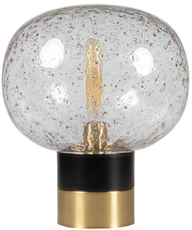 Neu Im Sortiment Casa Padrino Luxus Tischleuchte Schwarz / Messingfarben Ø 34 x H. 38 cm - Designer Tischlampe