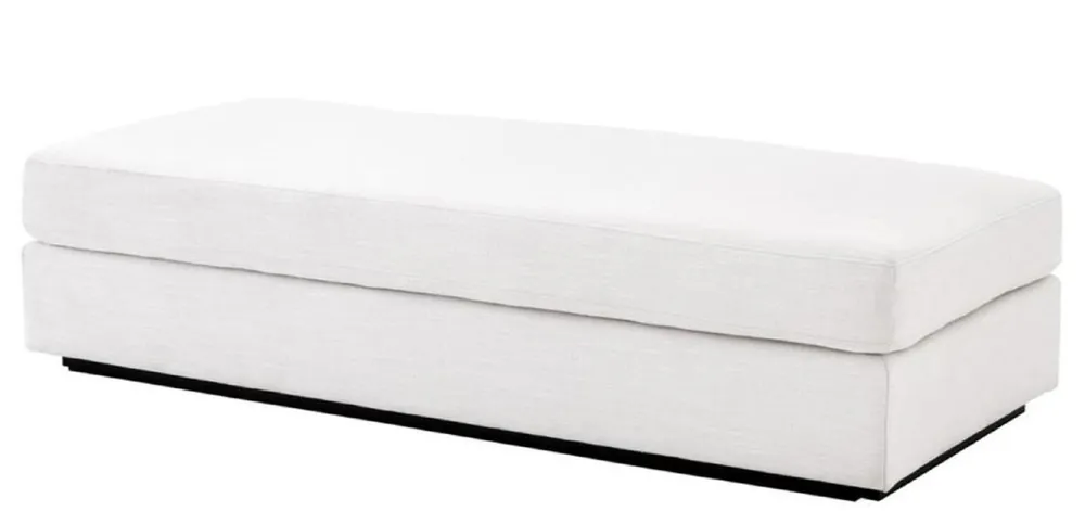 Super-Preis Casa Padrino Luxus Wohnzimmer Fußhocker Weiß / Schwarz 178 x 83 x H. 40 cm - Luxus Möbel