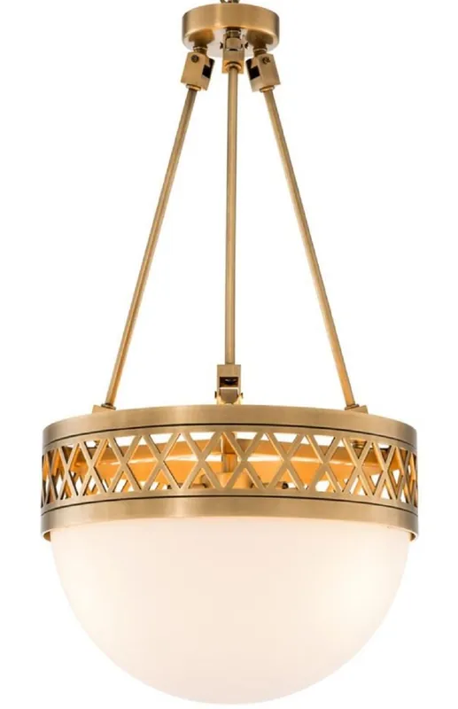 Bestseller Casa Padrino Luxus Kronleuchter Antik Messing / Weiß Ø 36 x H. 67,5 cm - Luxus Qualität