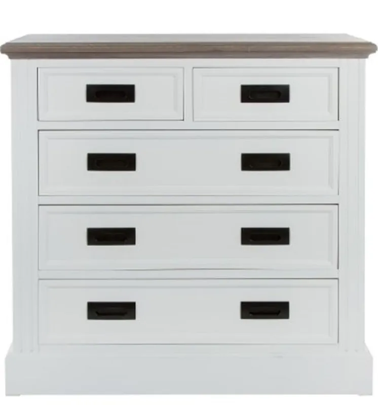 Günstig Casa Padrino Landhausstil Kommode mit 5 Schubladen Weiß / Grau 85 x 40 x H. 86 cm - Landhausstil Möbel