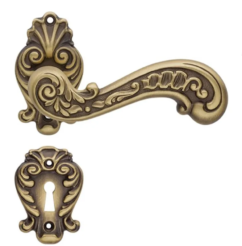 Begrenztes Angebot Casa Padrino Barock Türklinken Set Messing Patiniert 14,1 x H. 8,4 cm - Barock Türgriffe