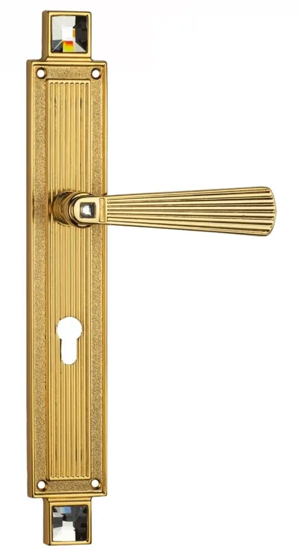 Casa Padrino Luxus Türklinken Set mit Swarovski Kristallglas Gold 16 x H. 38 cm - Luxus Deko Accessoires Super-Preis