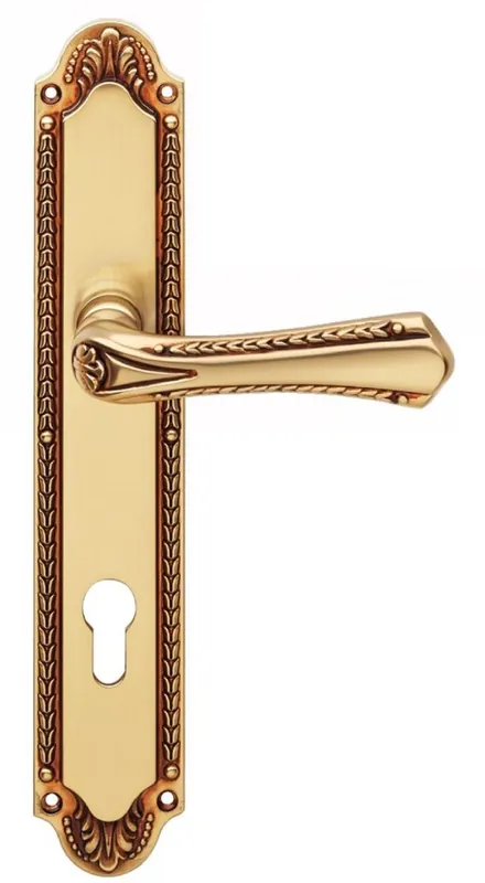 Casa Padrino Jugendstil Türklinken Französisches Gold 14,6 x H. 27,5 cm - Messing Türgriff Set im Jugendstil Jetzt Kaufen