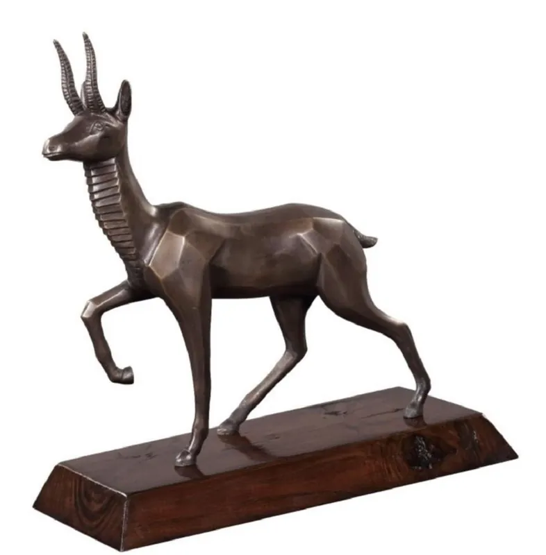 Solange Der Vorrat Reicht Casa Padrino Luxus Bronzefigur Antilope Bronze / Dunkelbraun 35 x 17 x H. 37 cm - Dekofigur mit Holzsockel