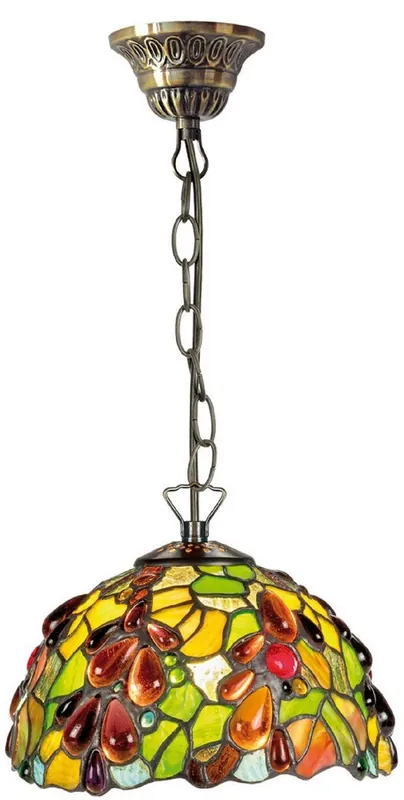 Neu Casa Padrino Luxus Tiffany Hängeleuchte Mehrfarbig Ø 20 x H. 78 cm - Handgefertigte Pendelleuchte aus 204 Teilen