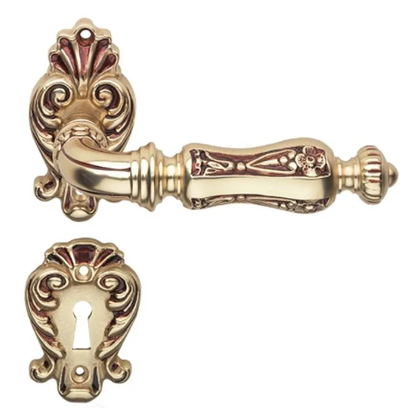 Sonderaktion Casa Padrino Barock Türgriff Set Französisches Gold 15 x H. 8,2 cm - Türklinken im Barockstil