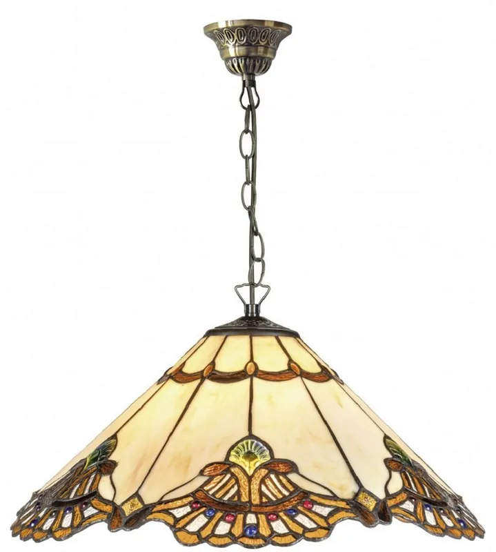 Casa Padrino Luxus Tiffany Hängeleuchte Mehrfarbig Ø 50 x H. 95 cm - Handgefertigte Pendelleuchte aus 288 Teilen Top-Preis