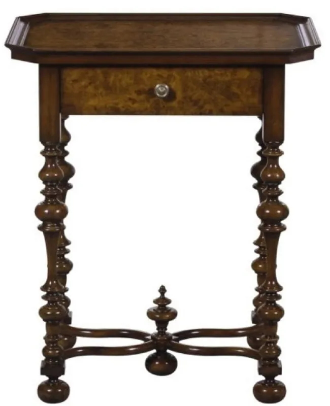 Top-Seller Casa Padrino Luxus Barock Beistelltisch mit Schublade Braun / Dunkelbraun 58 x 42 x H. 69 cm - Barockmöbel