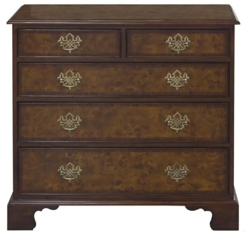 Nur Heute Casa Padrino Luxus Jugendstil Kommode mit 5 Schubladen Braun / Dunkelbraun 92 x 52 x H. 86 cm - Luxus Qualität