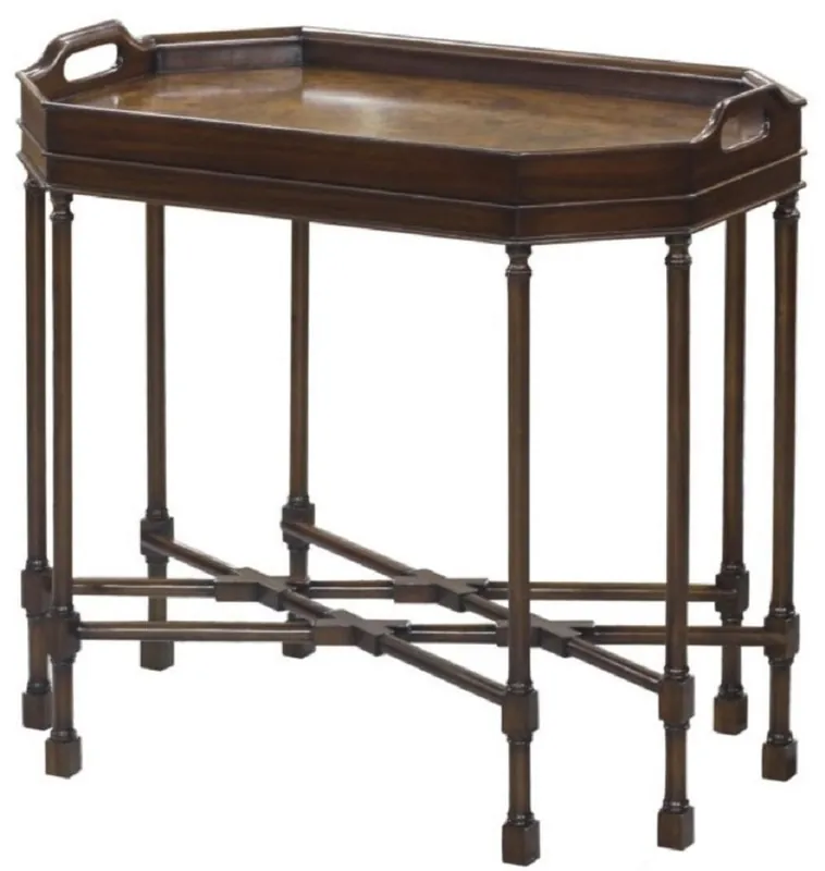 Sale Casa Padrino Luxus Couchtisch Dunkelbraun / Braun 66 x 41 x H. 62 cm - Serviertisch mit abnehmbarem Tablett