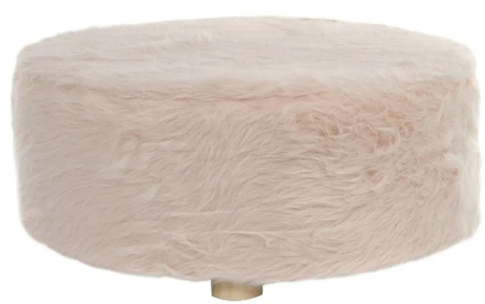 Jetzt Bestellen Casa Padrino Designer Fellhocker Rosa Ø 50 x H. 21 cm - Runder Hocker mit Kunstfell