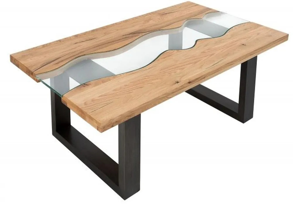 Solange Der Vorrat Reicht Casa Padrino Designer Massivholz Wildeiche Couchtisch mit Sicherheitsglas Natur 115cm x H. 45cm - Salon Wohnzimmer Tisch