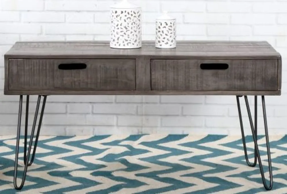 Casa Padrino Designer Beistelltisch Mango Grau 100cm - Massivholz Saisonangebot