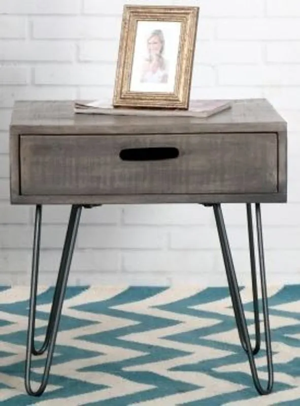 Wochenendangebot Casa Padrino Designer Beistelltisch Mango Grau 50cm - Massivholz