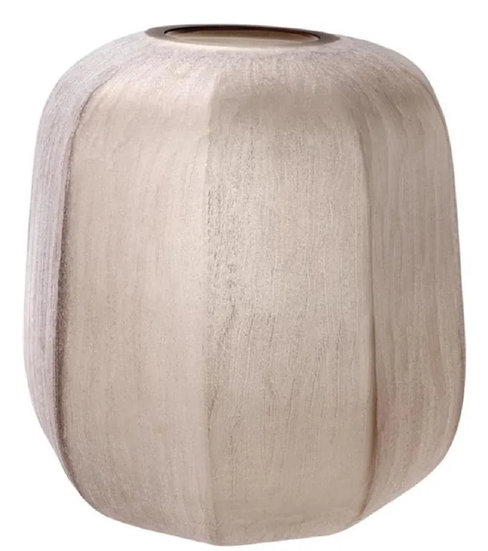 Casa Padrino Luxus Vase Sandfarben Ø 33 x H. 32 cm - Luxus Wohnzimmer Dekoration Preisknaller