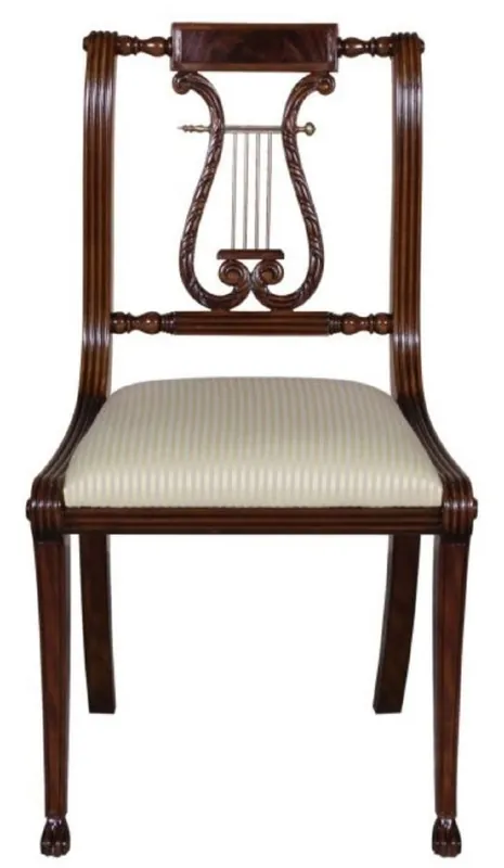 Casa Padrino Luxus Barock Esszimmerstuhl Braun / Gold 63 x 51 x H. 104 cm - Esszimmermöbel Sale