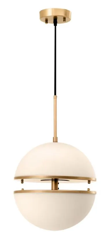 Casa Padrino Hängeleuchte Antik Messing / Weiß Ø 30 x H. 160 cm - Luxus Hängelampe Preisreduziert