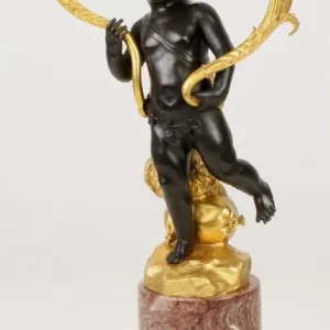 Abverkauf Casa Padrino Barock Doppel Kerzenhalter Schwarz / Gold / Rot 26 x 15,1 x H. 48 cm - Edler Kerzenständer im Barockstil