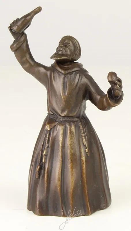 Casa Padrino Jugendstil Tischglocke Mönch Bronze / Gold 6,9 x 5,1 x H. 11,6 cm - Tischklingel Service Glocke aus Bronze - Hotel & Gastronomie Accessoires Jetzt Bestellen