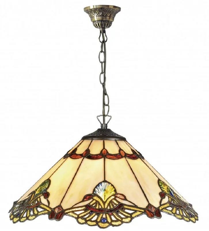 Begrenztes Angebot Casa Padrino Luxus Tiffany Hängeleuchte Mehrfarbig Ø 40 x H. 93 cm - Handgefertigte Pendelleuchte aus 264 Teilen
