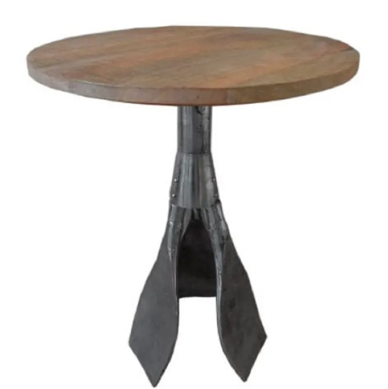 Casa Padrino Designer Beistelltisch Braun / Silber Ø 59 x H. 74 cm - Runder Tisch mit Paddelbeinen Billig