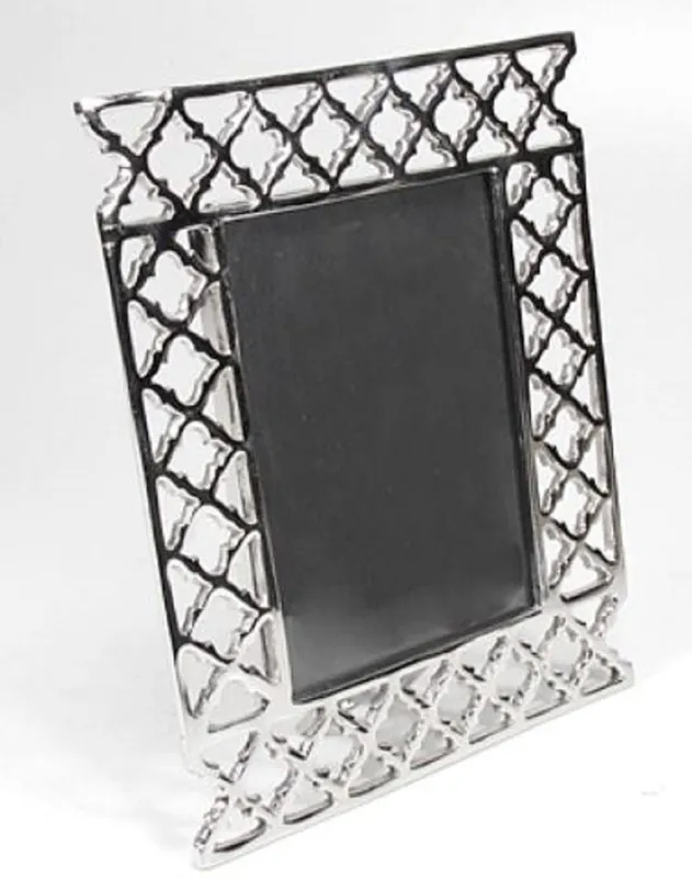 Neu Im Sortiment Casa Padrino Designer Messing Bilderrahmen Silber 22 x 5 x H. 27,5 cm - Luxus Deko Accessoires