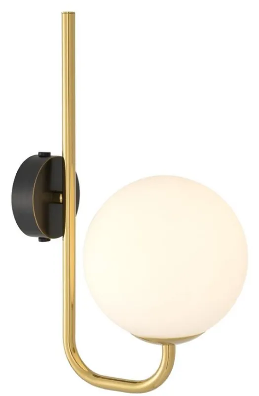 Casa Padrino Luxus Wandleuchte Gold / Schwarz / Weiß 15 x 22 x H. 36 cm - Hotel & Restaurant Lampe Markenware